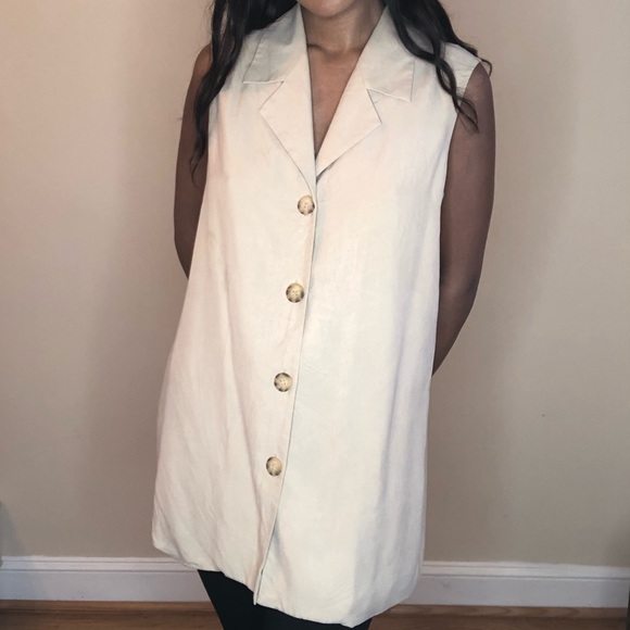 SOLD Vintage silk trench vest jacket - Picture 8 of 10